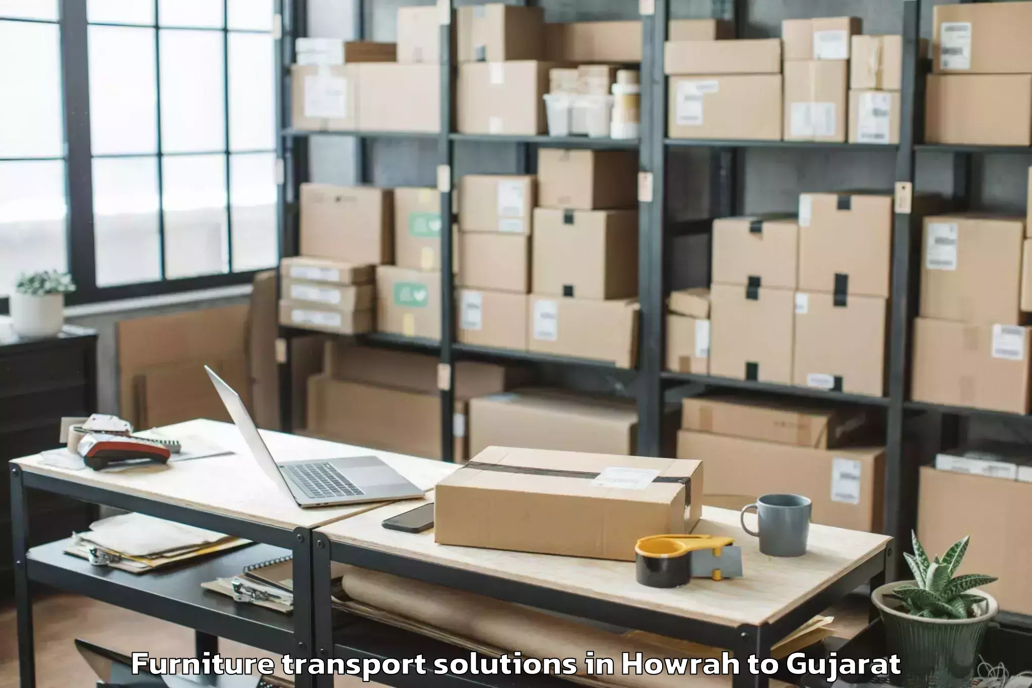 Hassle-Free Howrah to Kadodara Furniture Transport Solutions